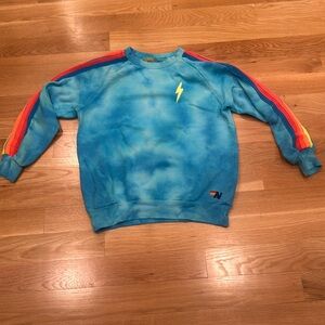 Aviator Nation Classic Crew Sweatshirt Neon Blue